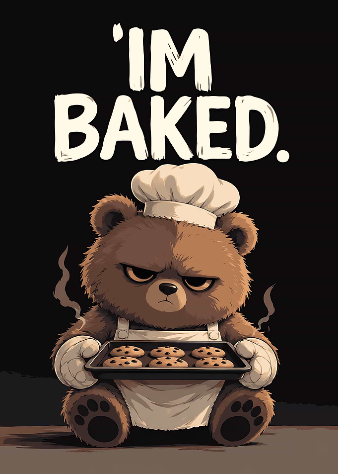 Funny Baked Bear Baker Poster