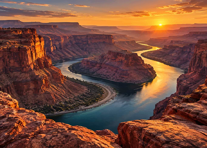 Sunset Over Colorado River Canyon