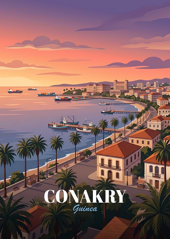 Conakry Guinea Travel Poster