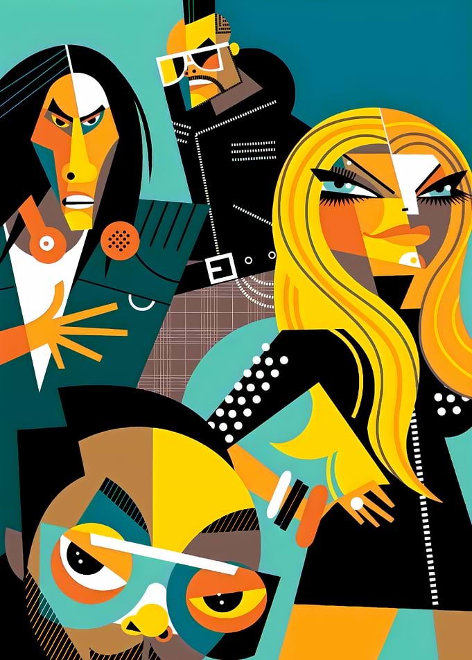 Stylized Black Eyed Peas Portrait