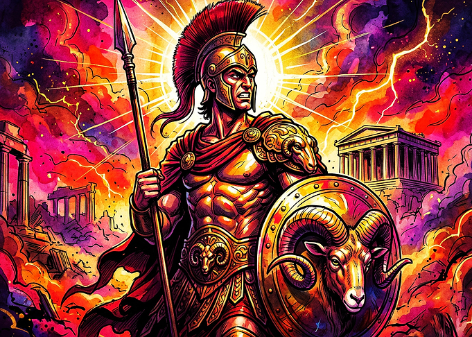 Spartan Warrior God Epic Art Poster