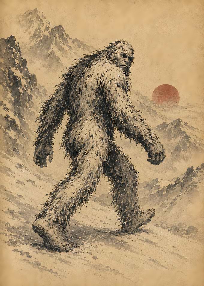Mountain Yeti Snowy Wanderer