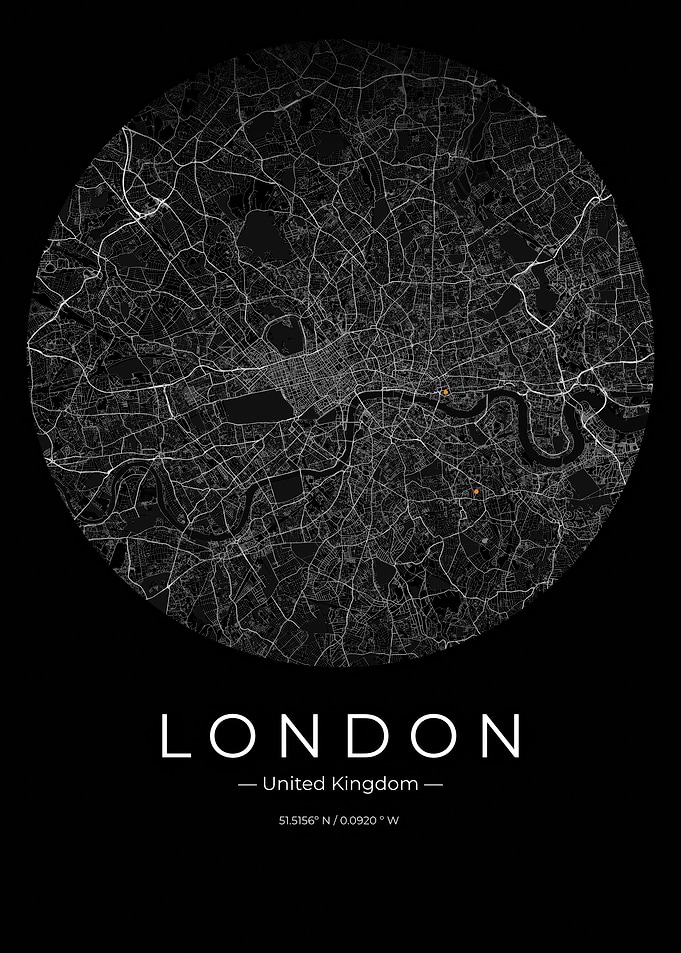 Minimalist London City Map Poster