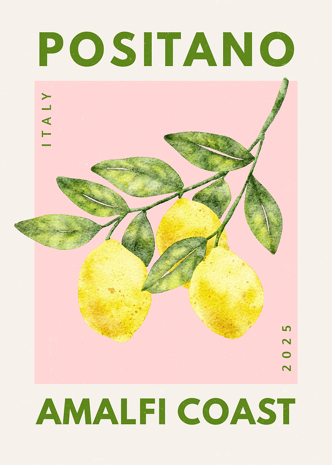 Positano Amalfi Coast Lemon Poster