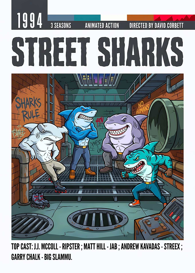 Street Sharks 1994 Animated Series Poster