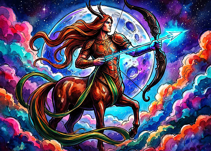Sagittarius Zodiac Watercolor Poste
