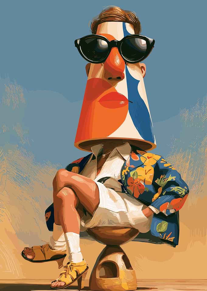 Abstract Surrealist Portrait of a Man