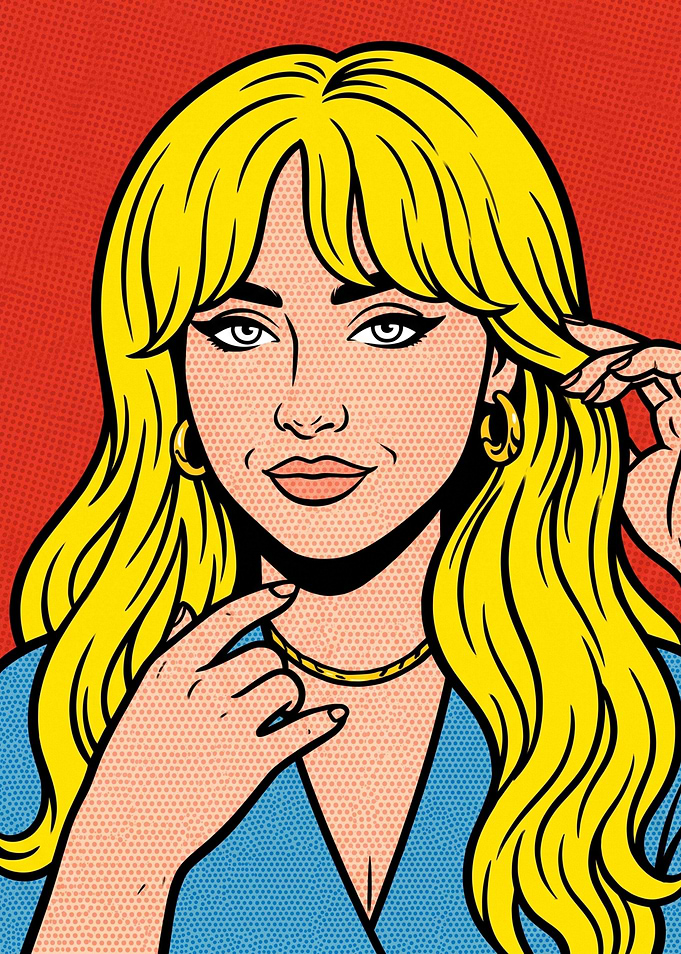Pop Art Blonde Woman Illustration