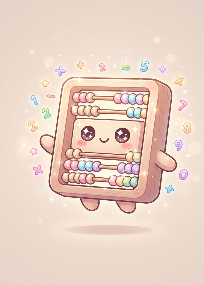 Cute Kawaii Abacus Character Illustration