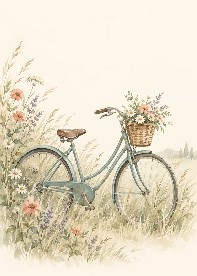Vintage Bicycle in Wildflower Meadow