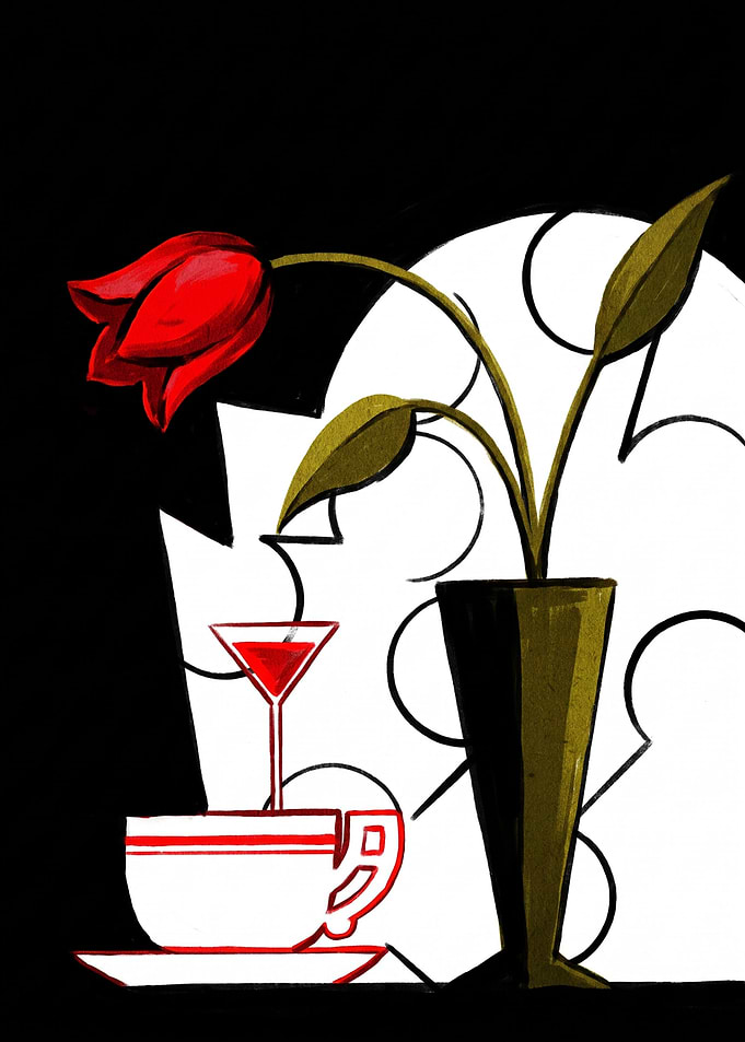 Minimalist Still Life with Tulip
