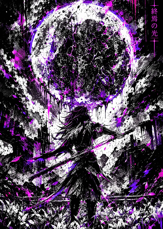 Samurai Under a Dark Purple Moon