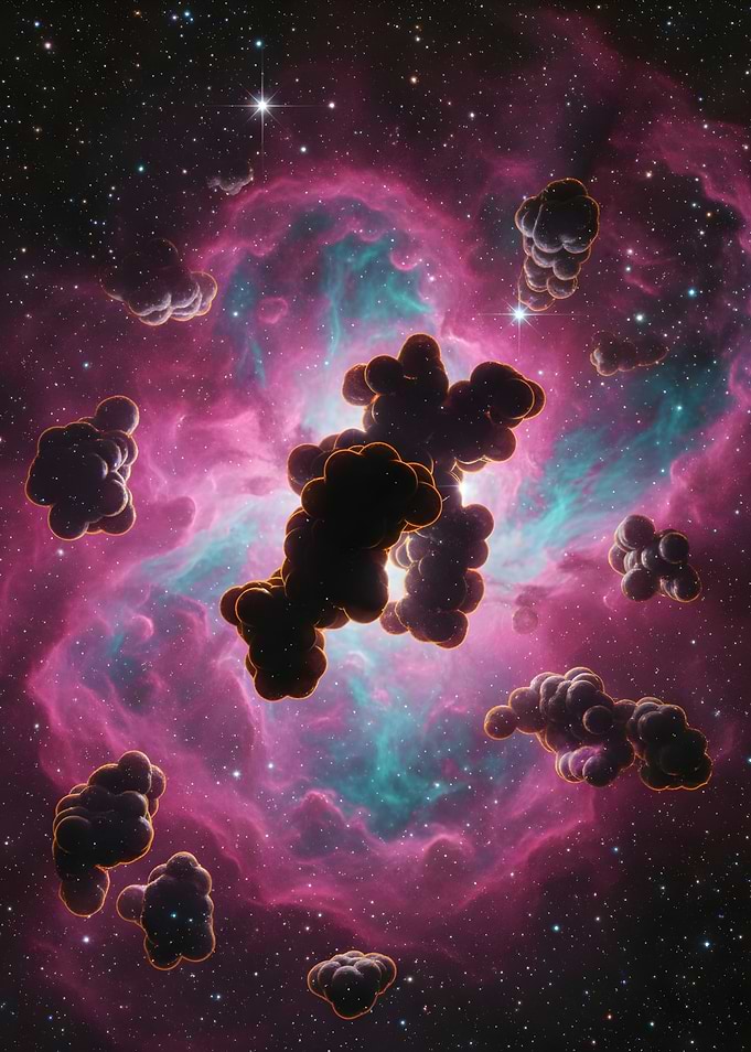 Molecular Structures in Deep Space Nebula