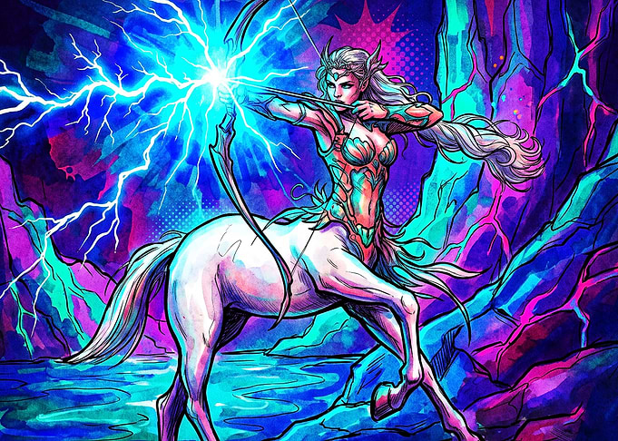 Centaur Archer Lightning Synthwave