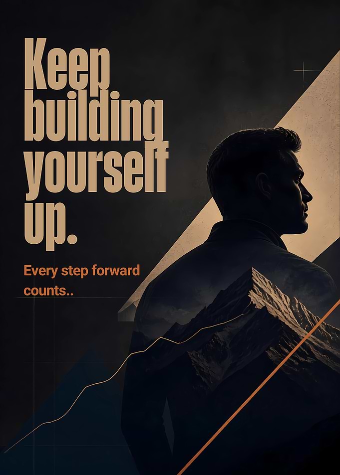 Keep Building Yourself Up Motivational Poster
