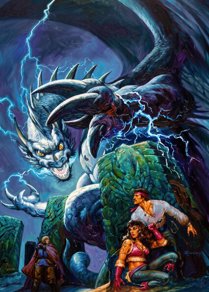 Fantasy Dragon Battle Illustration