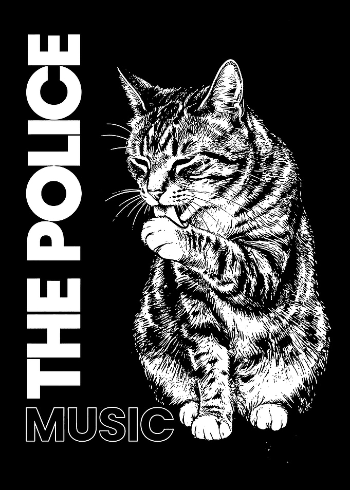 The Police Music Cat Graphic