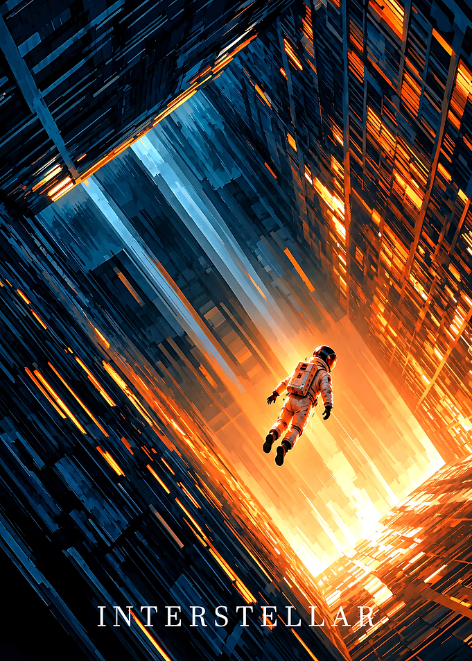 Interstellar Astronaut Floating in Tesseract
