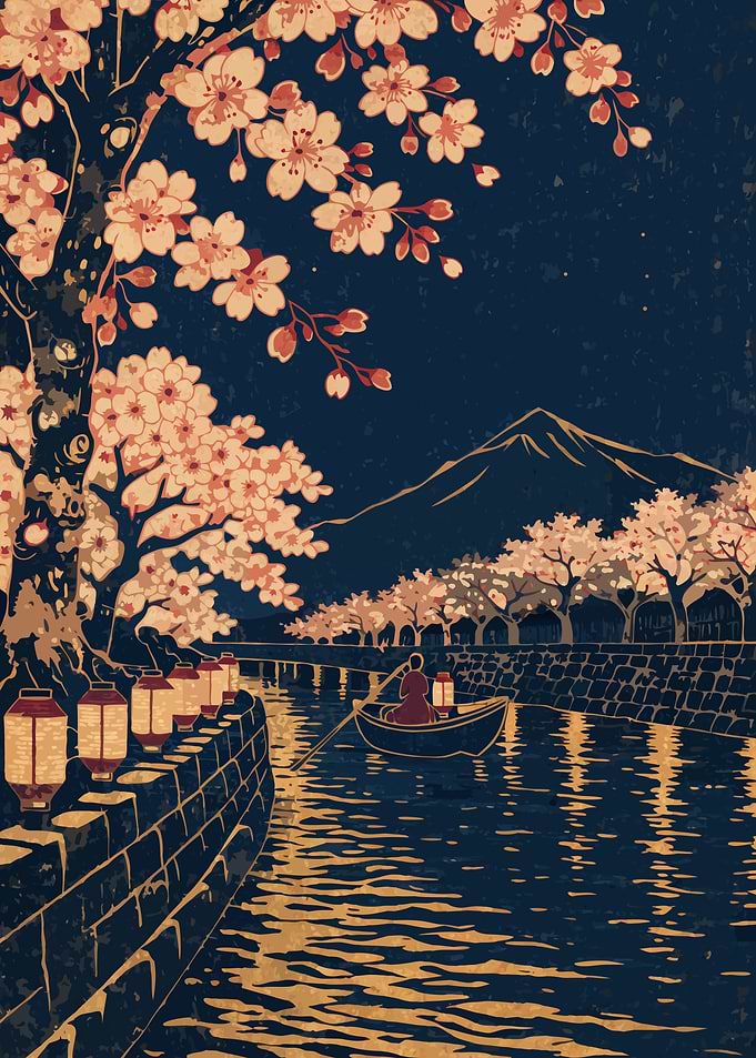 Lantern River Blossoms