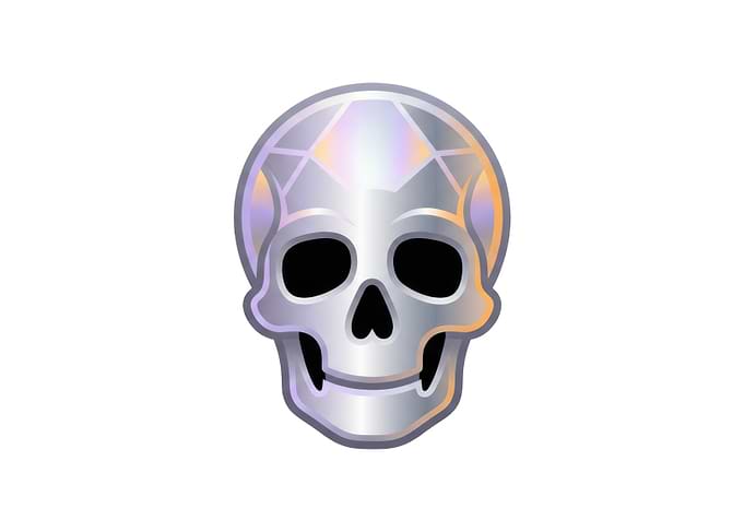 Metallic Diamond Faceted Skull Icon