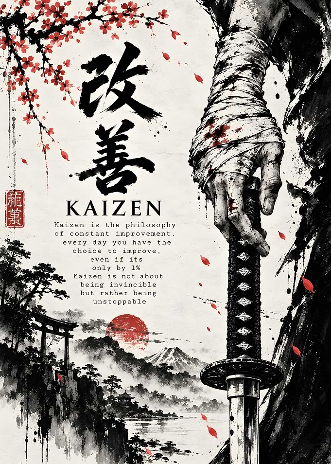 Kaizen Samurai Philosophy Wall Art