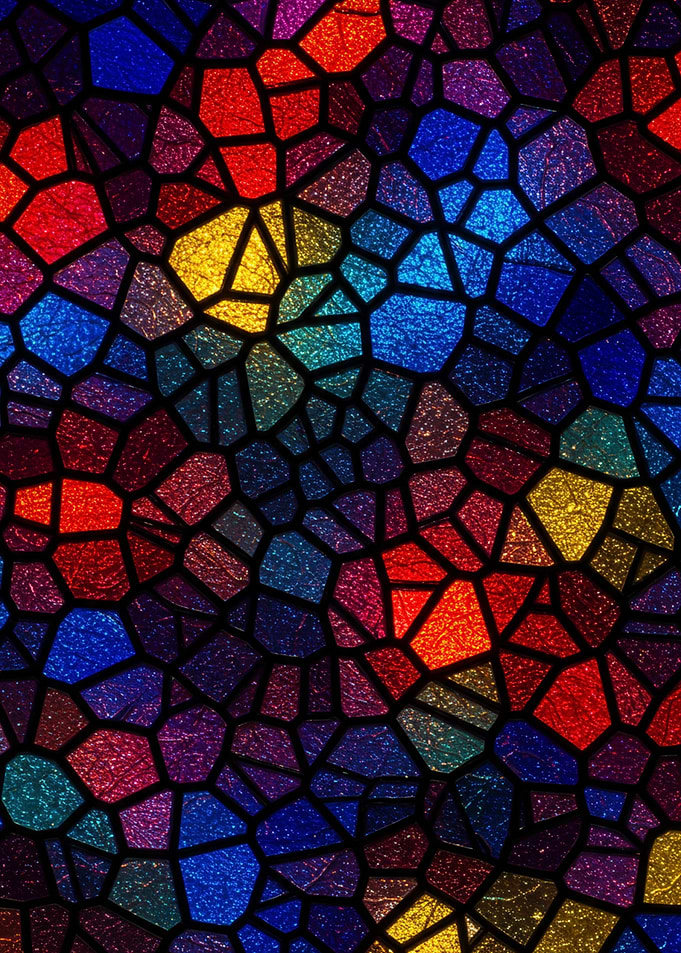Vibrant Multicolored Stained Glass Pattern