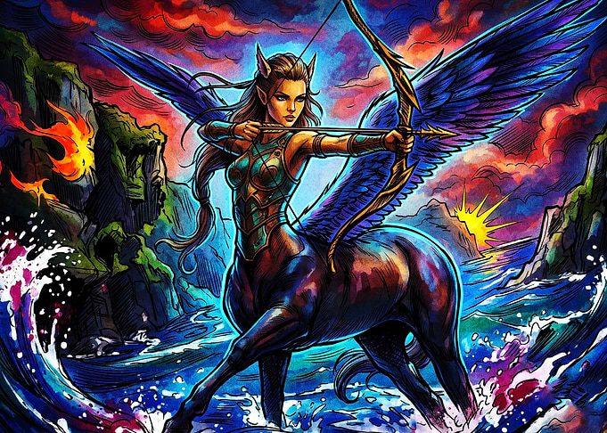 Centaur Archer Fantasy Vibrant Art
