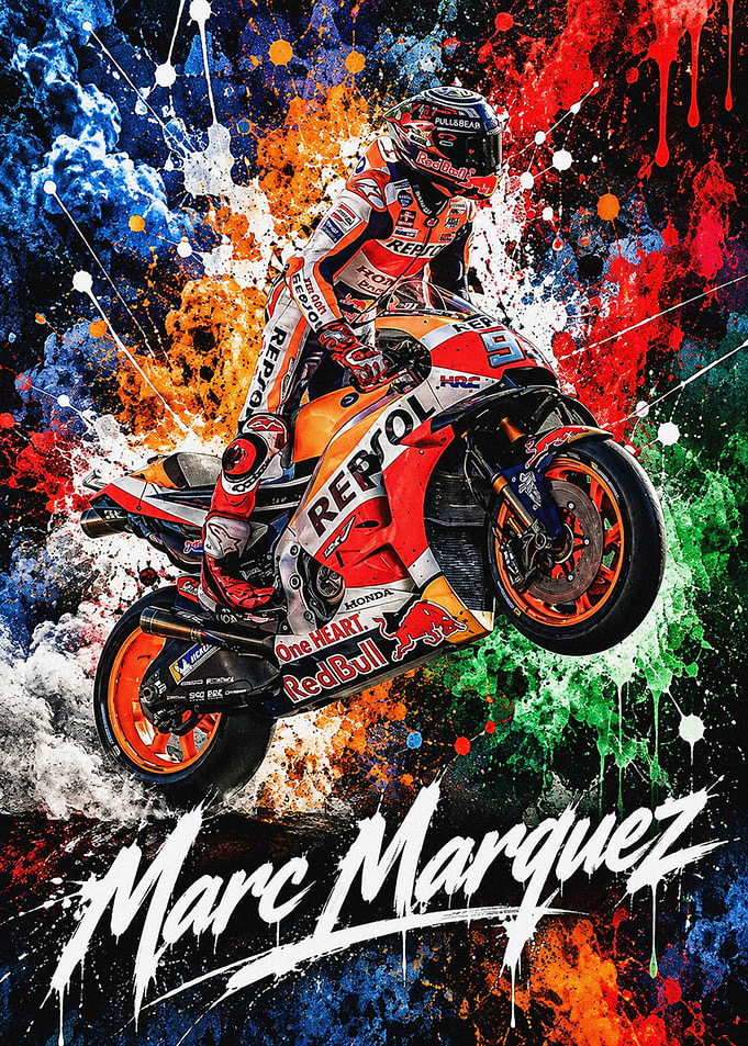 Marc Marquez MotoGP Action Art