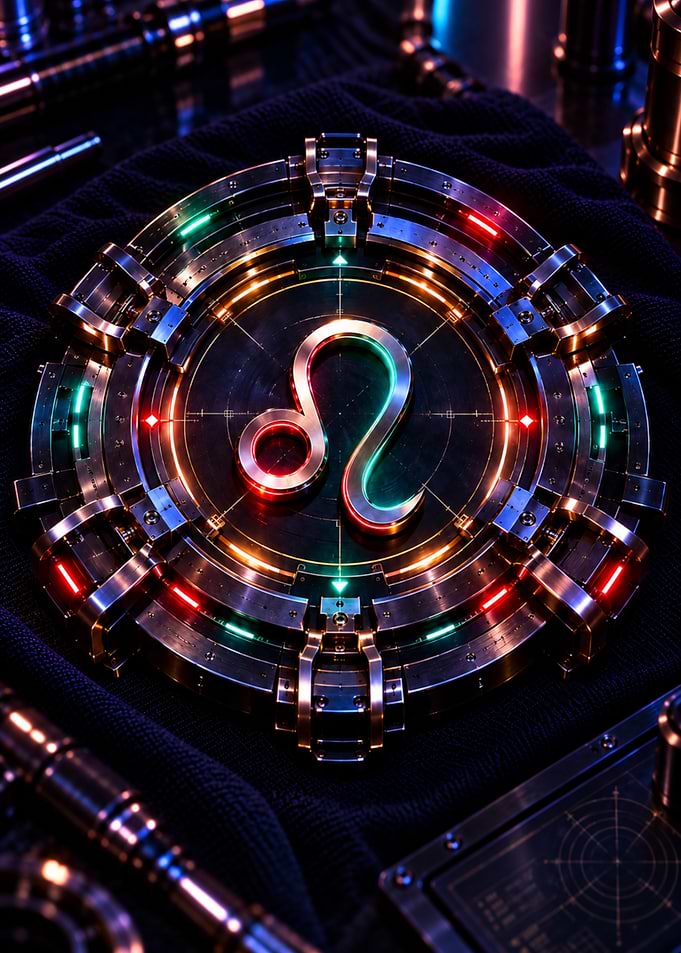 Futuristic Leo Zodiac Symbol Emblem