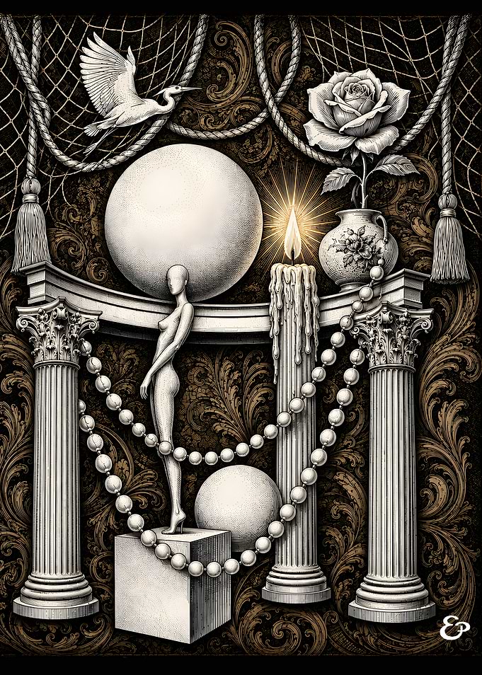 Surreal Classical Allegory with Candle