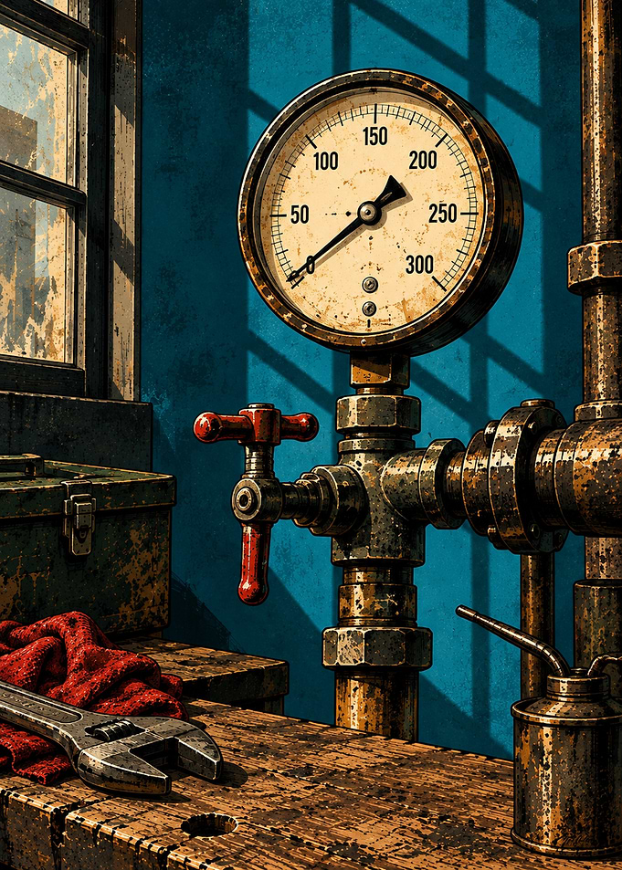 Vintage Industrial Pressure Gauge Workshop
