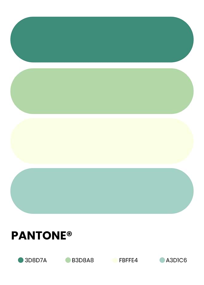 Pantone Green Color Palette Swatch