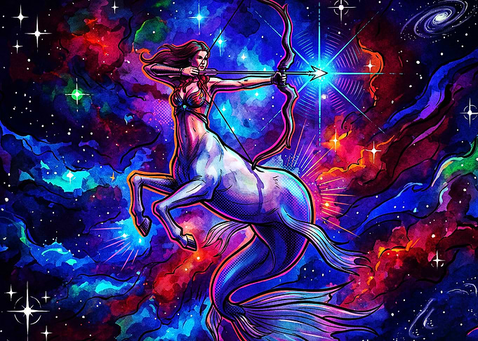 Sagittarius Zodiac Cosmic Art