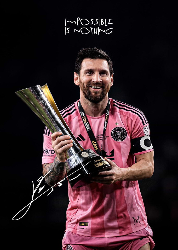 Lionel Messi Celebrating Victory Poster