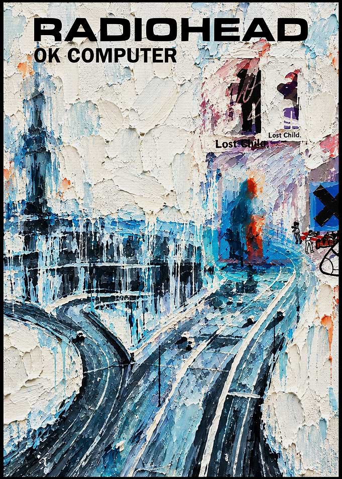 Radiohead OK Computer Textured Art Poster