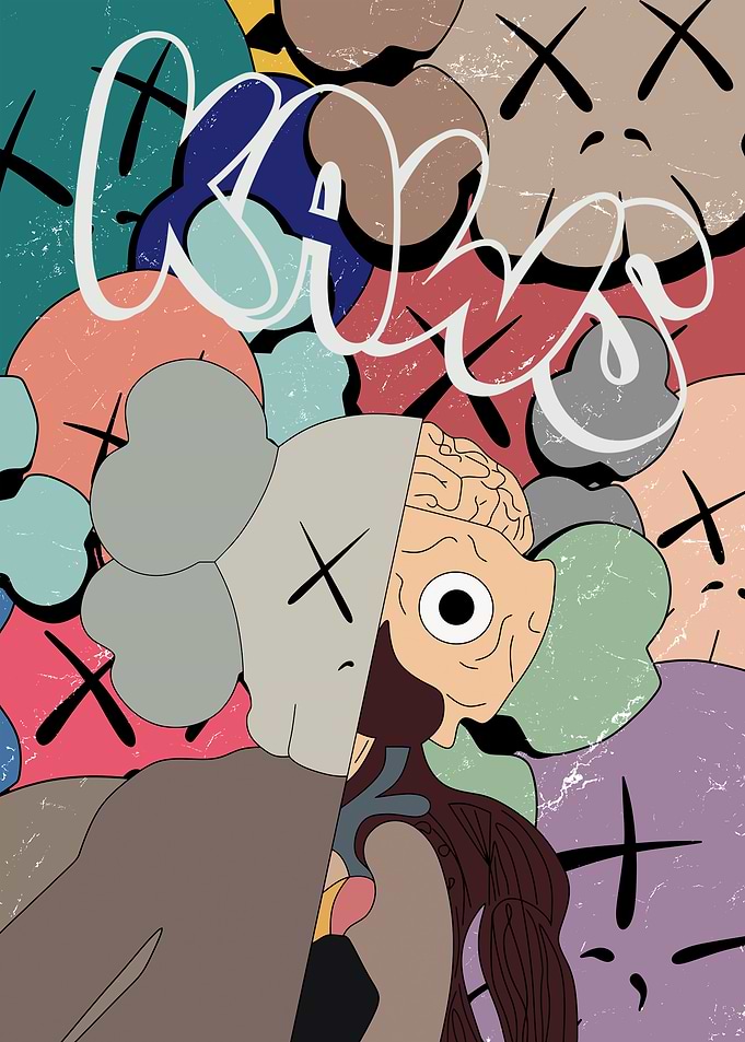 KAWS Skeleton Colorful