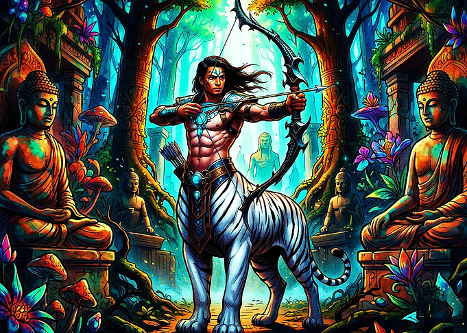 Tiger Centaur Archer Fantasy Art