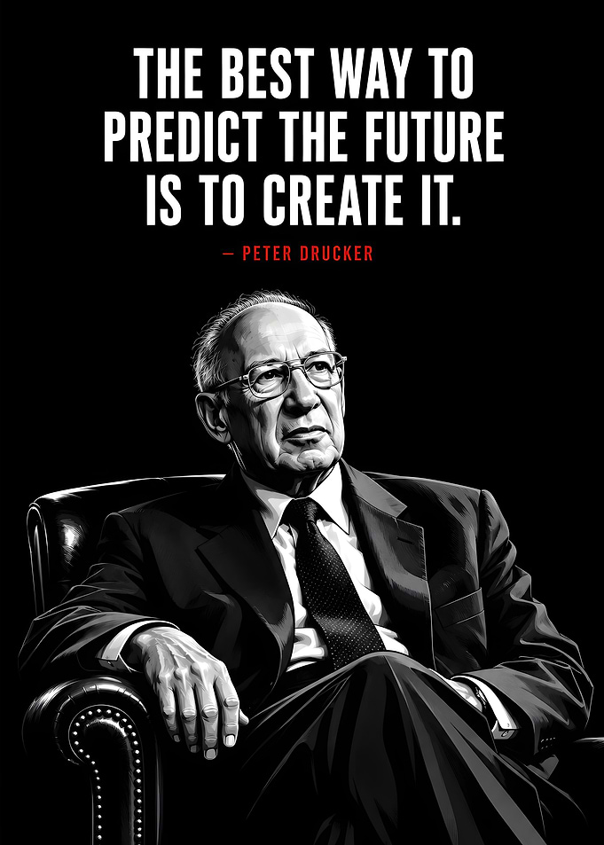 Peter Drucker Inspirational Quote Poster
