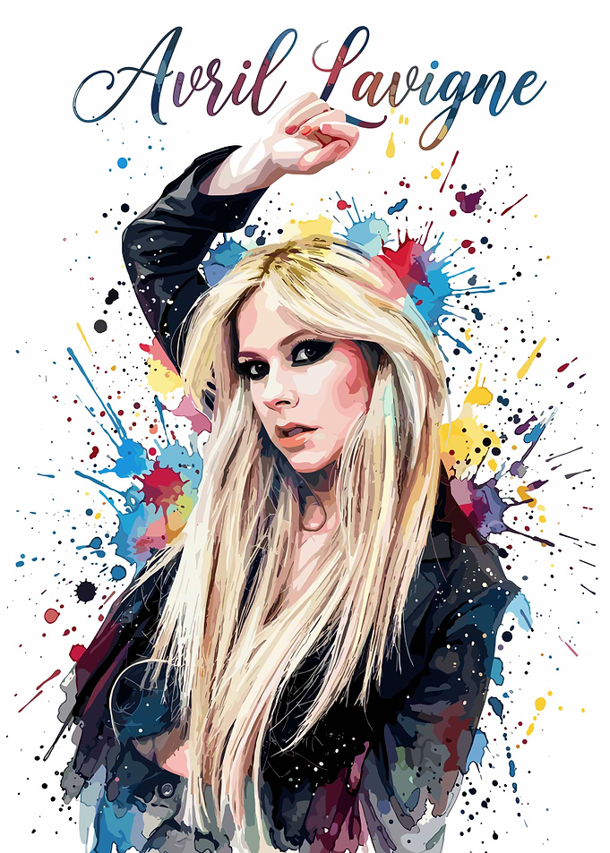 Avril Lavigne Watercolor Portrait