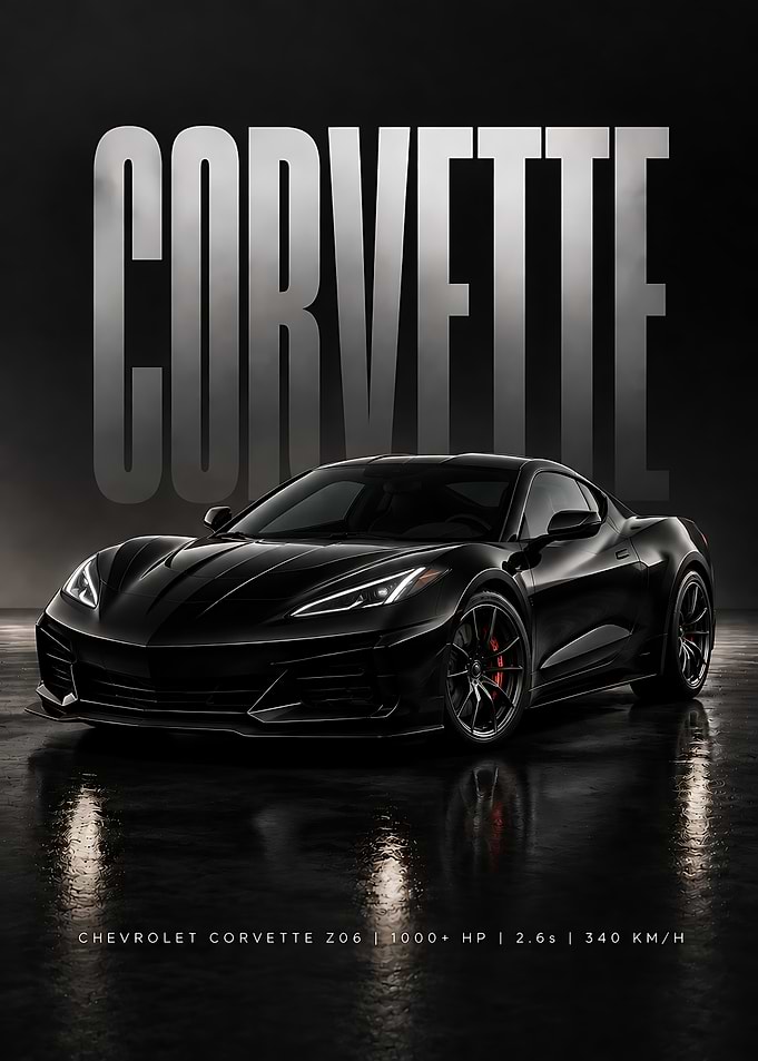 Black Chevrolet Corvette Z06 Poster