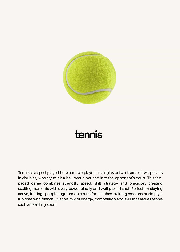 Minimalist Tennis Sport Poster