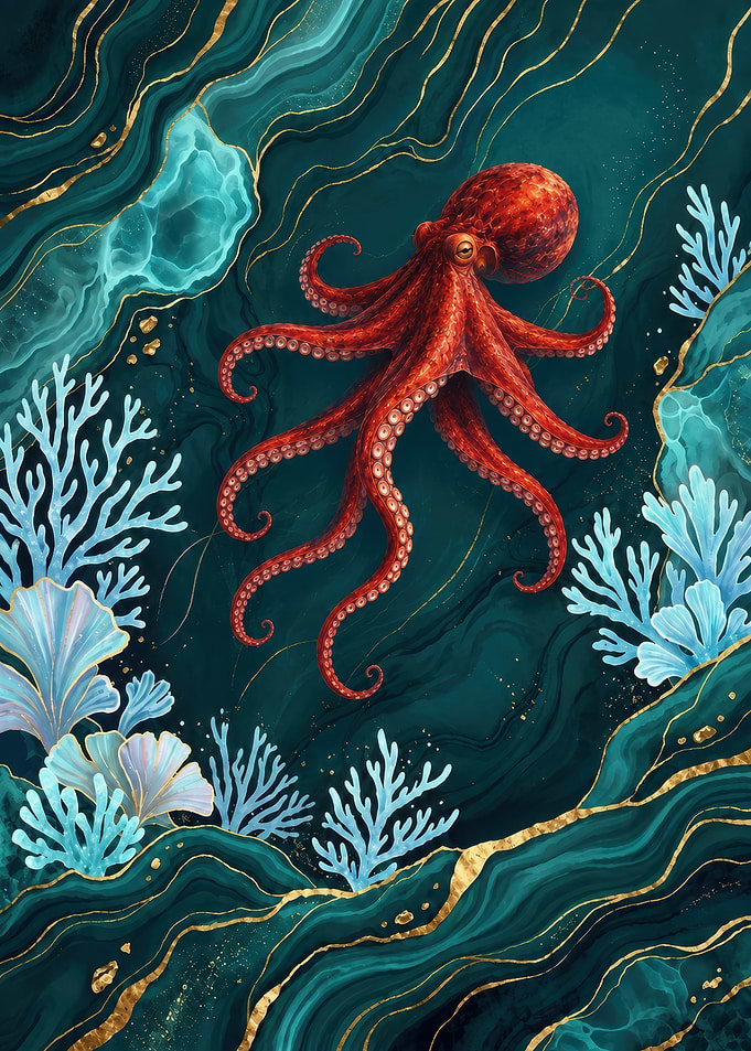 Kintsugi Red Pacific Octopus