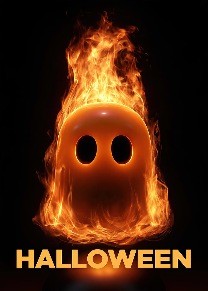 Flaming Ghost Halloween