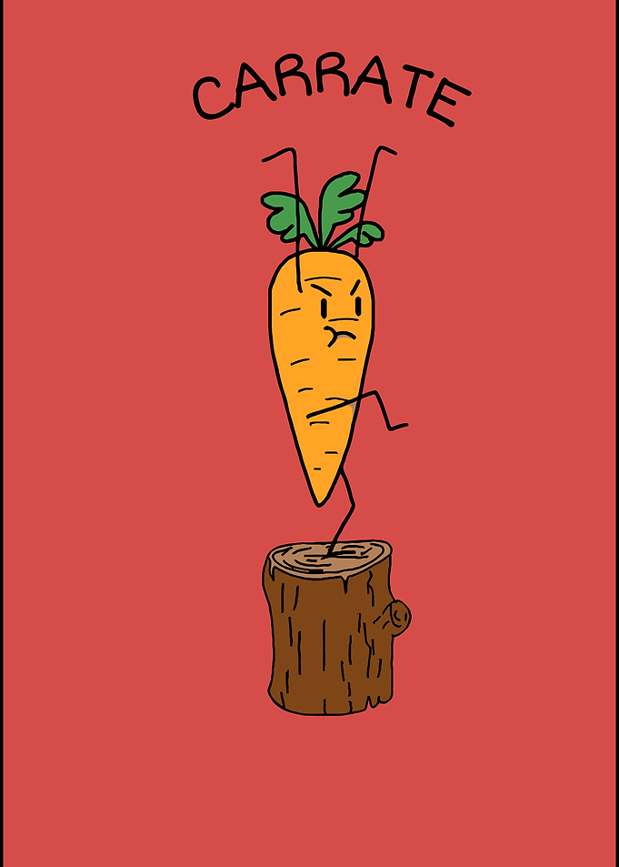 Funny Karate Carrot Illustration