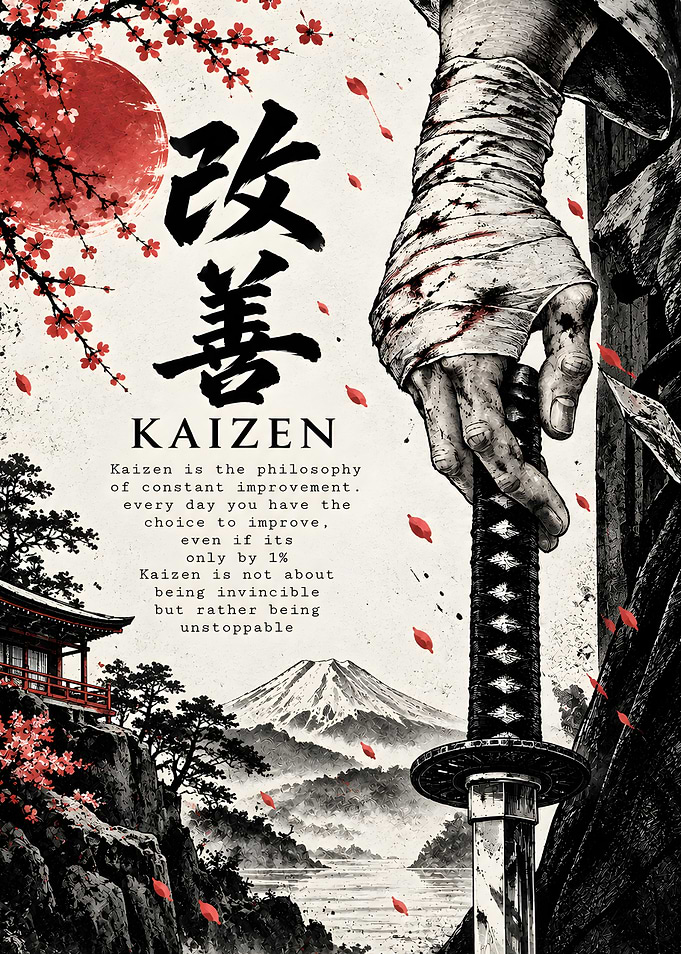 Kaizen Samurai Philosophy Poster