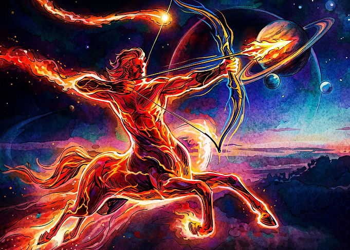 Sagittarius Zodiac Cosmic Art Poste