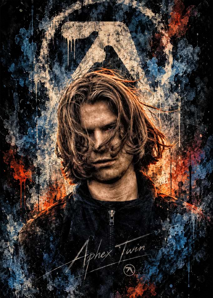 Aphex Twin Portrait Grunge Poster