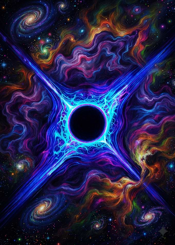 Vibrant Cosmic Black Hole Art