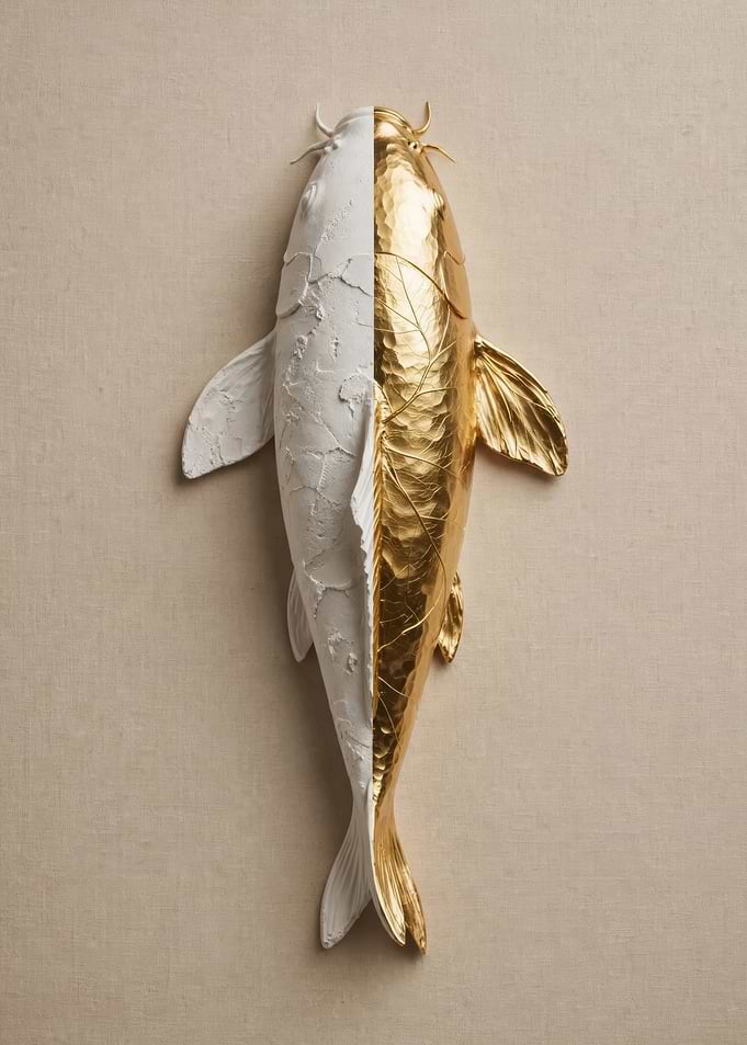 Minimalist Japandi Koi Fish