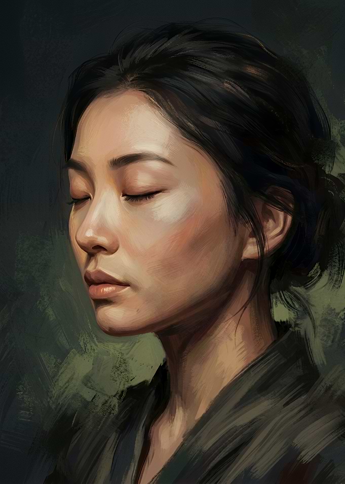 Serene Portrait of an Asian Woman